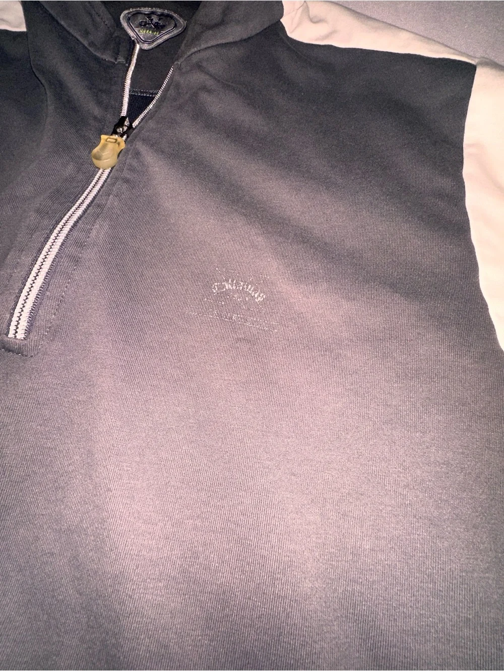 Callaway Gray Quarter-Zip Sweater Pullover with White Accents